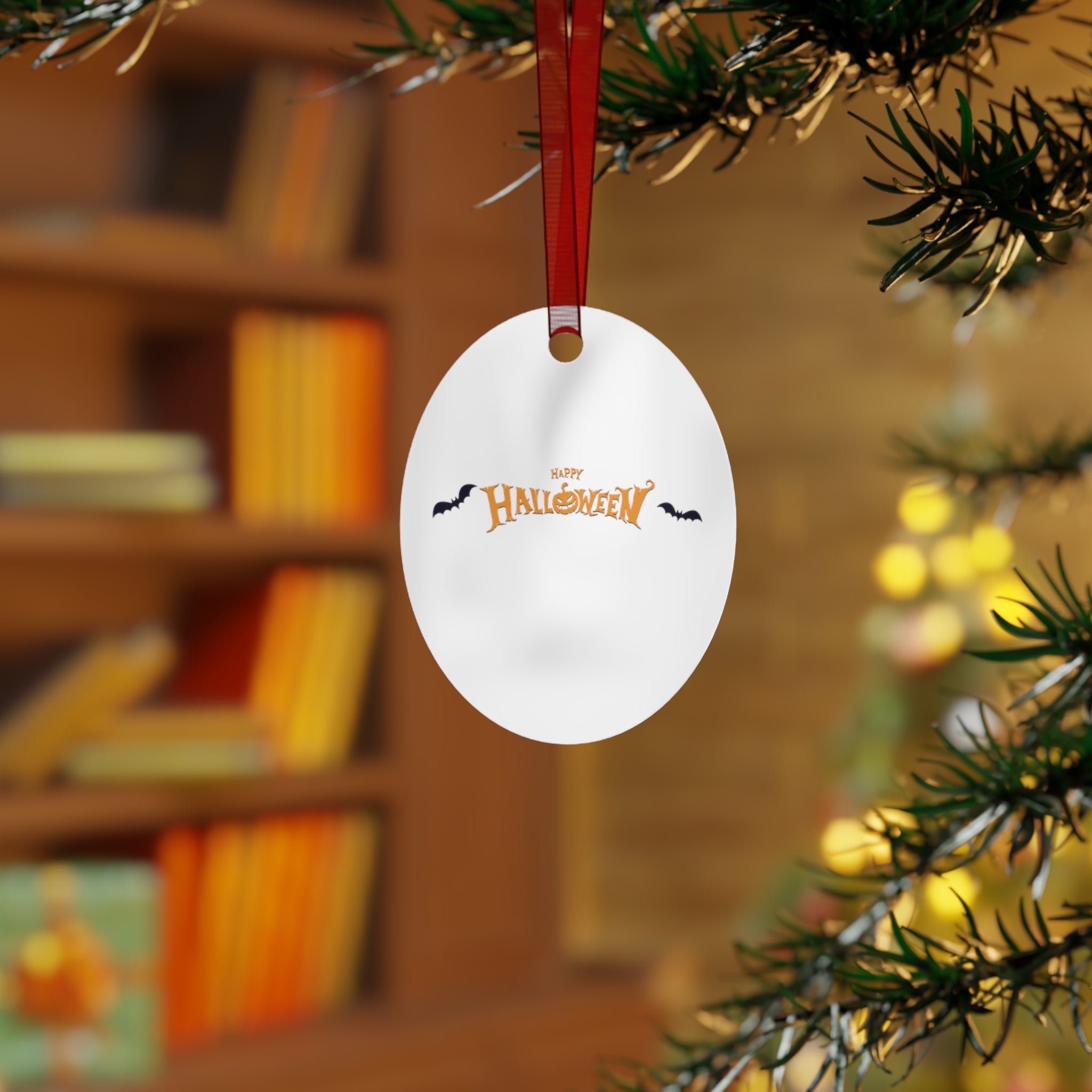 Halloween with Bats | Metal Ornaments